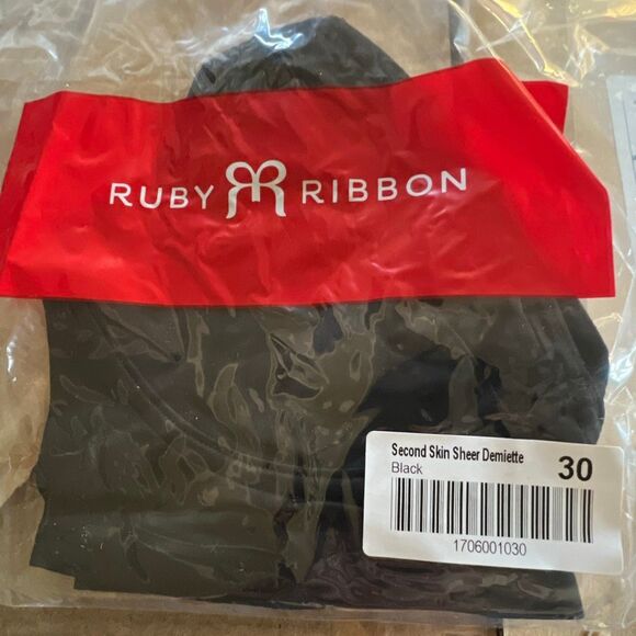 Ruby Ribbon Second Skin Sheer Demiette Black Nwt Size 30 - Picture 4 of 6